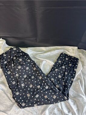 Black Paul Frank Pattern Pants with White Monkey Motif